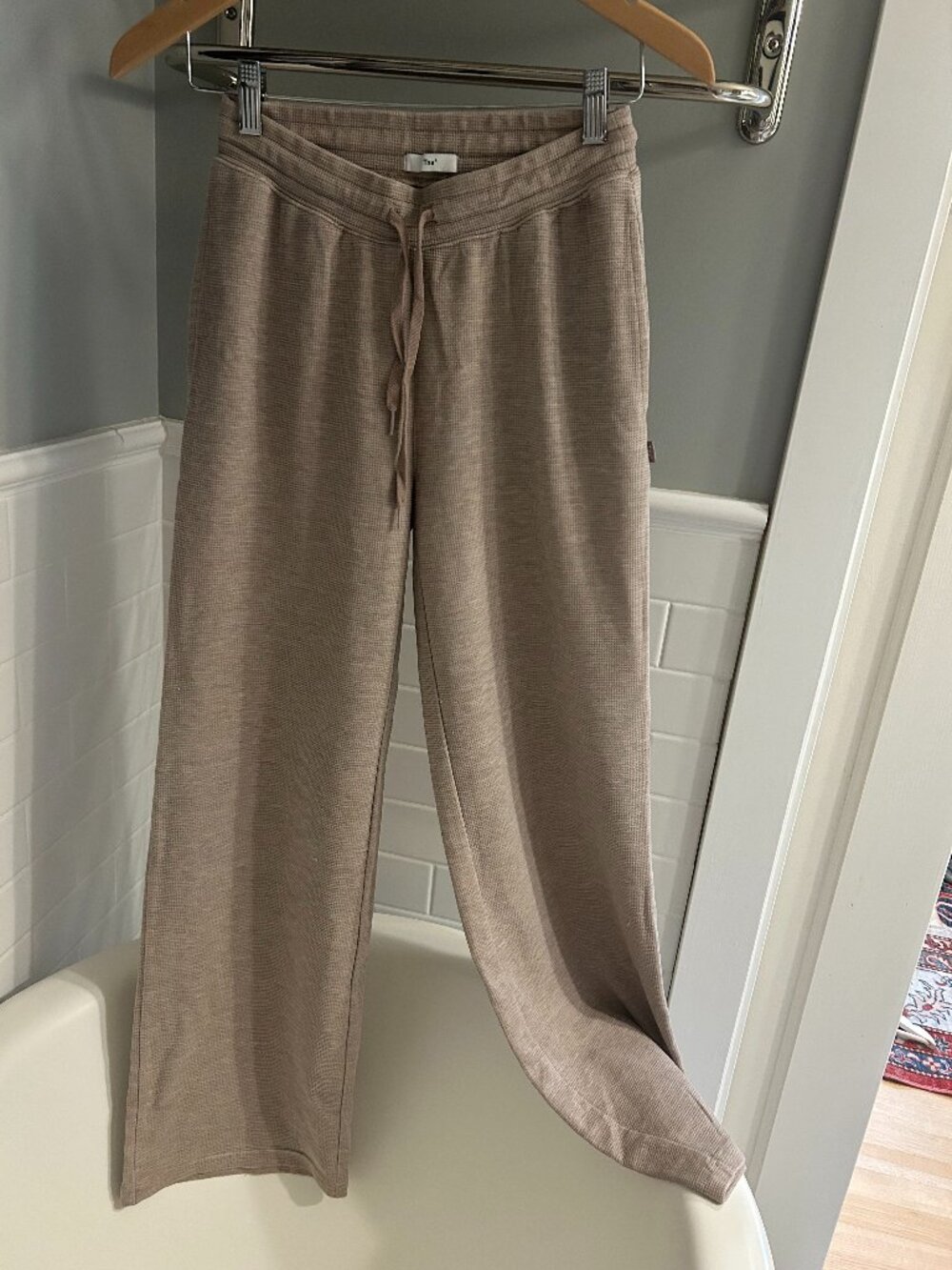 Aritzia Tan Waffle Pants (S)